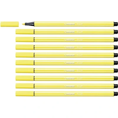 Afbeelding van Premium viltstift STABILO pen, 68 10 stuks, citroengeel