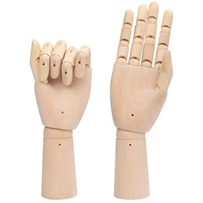 Afbeelding van Belle Vous Flexibele Houten Mannequin Links &amp; Rechtse Hand Model Figuren (2 Pak) 30 cm Beweegbare Display met Vinger Gewrichten Voor Tekenen, Schetsen en Schilderen Sieraden Houder
