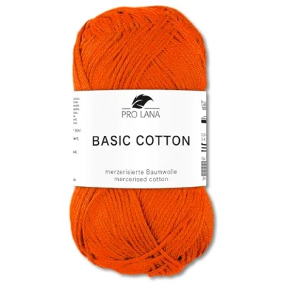 Afbeelding van Frida&#039;s Wollhaus Pro Lana 50 g basic katoenen wol voor breien en haken 64 kleuren (27 oranje)