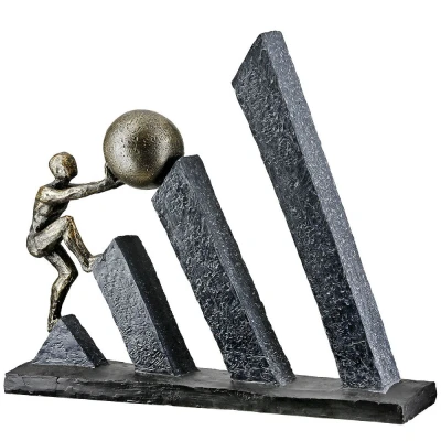 Afbeelding van Gilde Figuur &#039;Forward&#039;, polyresin, antique bronze finish, H28cm