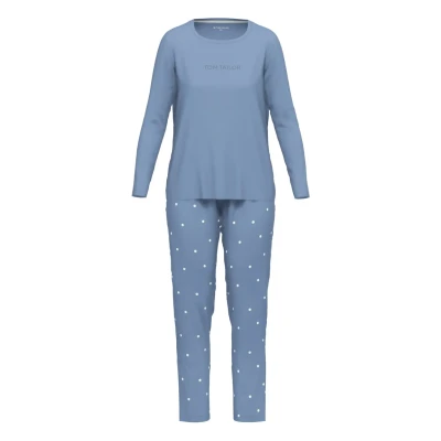 Afbeelding van TOM TAILOR Charlotte Dames Pyjamaset Blauw 100% katoen