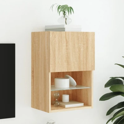 Afbeelding van Tv meubel met LED verlichting 40,5x30x60 cm sonoma eikenkleurig