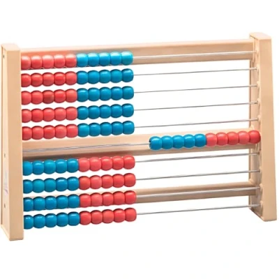 Afbeelding van 100er Rechenrahmen rot/blau