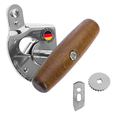 Afbeelding van Westmark 3 delige set: 1 professionele titanium blikopener + reservemes reservewiel van staal/hout/gelakt staal, zilver/bruin/zwart, 122422E6