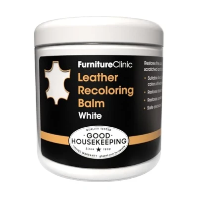 Afbeelding van Leer Balsem Kleur : Wit / White Herstel en Beschermen van Versleten Lederwaar Leather Re Colouring Balm Colour Restorer for Sofas, Repair Faded &amp; Scratched Upholstery, Car Seats, Shoes and Clothing