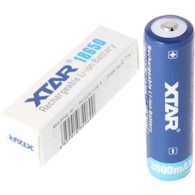 Afbeelding van XTAR 18650 3500 mAh 3,6 V 3,7 Li ionbatterij beschermd met kop, afmetingen 68,8 x 18,4 mm