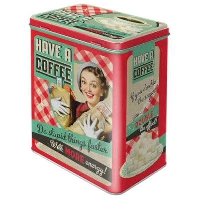 Afbeelding van Nostalgic Art Retro Let‘s Have A Coffee voorraaddoos cadeau idee voor nostalgie, grote metalen koffiecontainer in vintage design, 3 liter