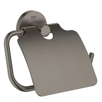 Afbeelding van Grohe Essentials closetrolhouder met klep hard Graphite Geborsteld