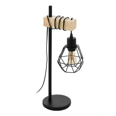 Afbeelding van EGLO Townshend 5 Tafellamp E27 50 cm Zwart/Bruin