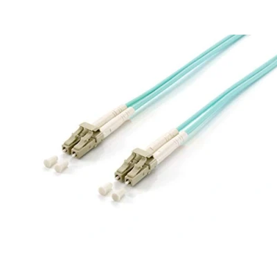 Afbeelding van equip Glasvezel patchkabel LC &gt;LC multimode duplex OM3 turq (0.50 m), Netwerkkabel