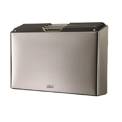Afbeelding van Joseph Folio Steel Snijplank 34 X 24 Cm Set Van 4 Zilver