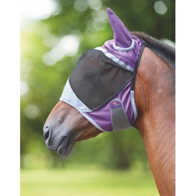 Image de Shires Masque Anti Mouches Deluxe avec Oreilles Violet Full