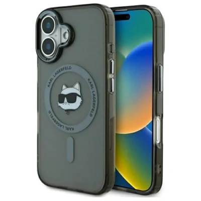 Afbeelding van CG MOBILE Karl Lagerfeld KLHMP16MHLSCHK Hoesje voor iPhone 16 Plus 6,7 inch Zwart Hard Case IML Metal Choupette Head