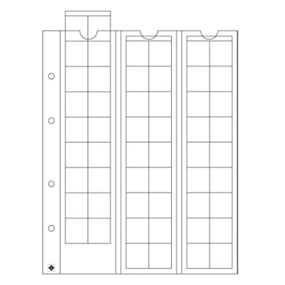 Afbeelding van Leuchtturm Leuchtturm, Optima, Bladen (4 rings) voor Munten Ø 20 mm. (54 st.) Transparant afm: 202x252 per 5 st.