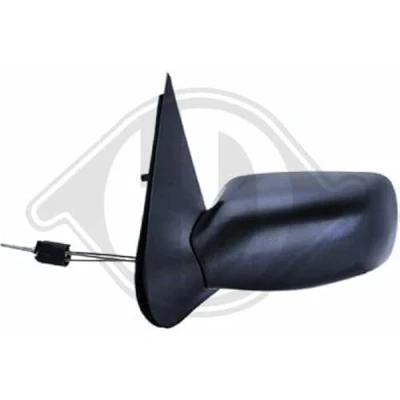 Afbeelding van Buitenspiegel Diederichs 1403425 Links Zwart Korrelig Bol vormig, voor manuele spiegelverstelling, Instellen: kabel, Complete spiegel FORD: FIESTA 4