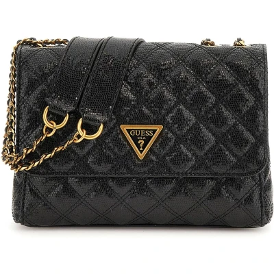 Afbeelding van GUESS Schoudertas Giully 2 Compartment Convertible Flap Black Zwart