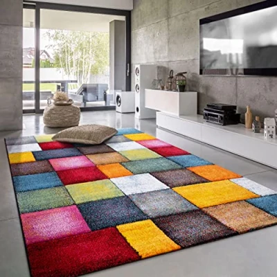 Afbeelding van Paco Home Vloerkleed Woonkamer Laagpolig Modern Patroon Geometrisch 3D 80x300 cm