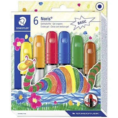 Image de EBERHARD FABER crayon gel, étui de 6 en carton tendre, couleures brillantes contenu: pièces, trié dans les couleurs: jaune, orange, rouge, violet, bleu, vert