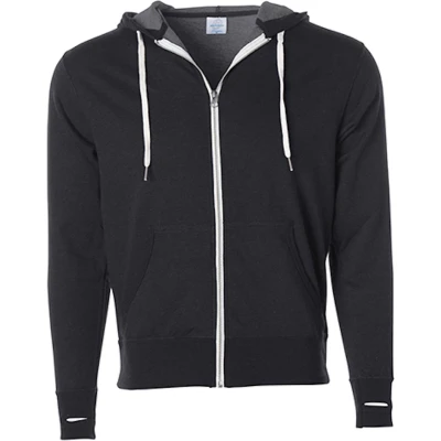 Afbeelding van Independent Unisex Midweight French Terry Zip Hood NP354 CHARCOAL HEATHER