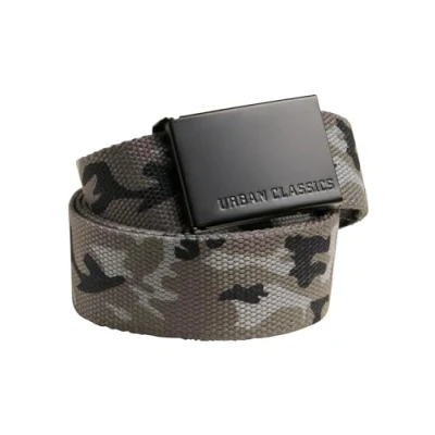 Image de Urban Classics Ceinture en toile unisexe, Gris camouflage/noir, taille unique