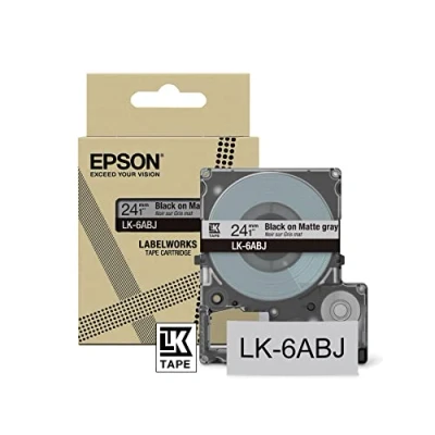 Afbeelding van Epson C53S672088 labelprinter tape Zwart op grijs LK