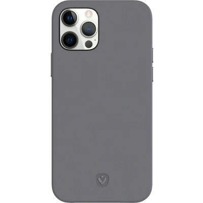 Afbeelding van Valenta Leather Back Cover Snap Luxe Apple iPhone 12/12 Pro Grey