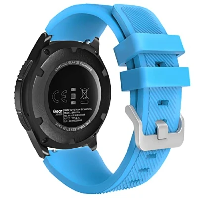 Afbeelding van MoKo Compatibel met Samsung Galaxy Watch 3 45 mm/Galaxy 46 mm/Gear S3 Frontier/Huawei GT2 Pro/GT/GT2 mm, 22 blauw