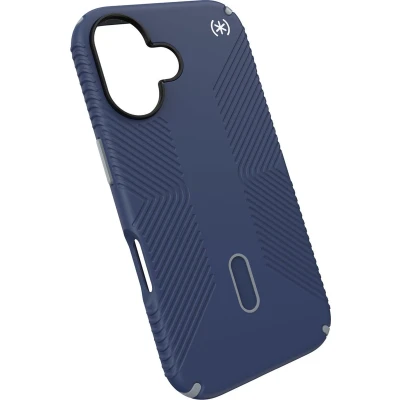 Afbeelding van Speck hoesje geschikt voor Apple iPhone 16 Ultieme Bescherming en Grip Luxe Soft touch Afwerking Valbescherming gecertificeerd tot 4 meter Microban Antibacterieel Presidio2 lijn Blauw