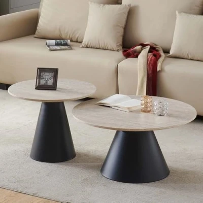 Afbeelding van Milton &amp; Oldbrook Salontafel Set Girona Travertinlook