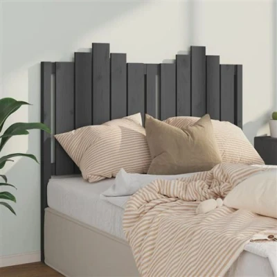 Afbeelding van Hoofdbord 126x4x110 cm massief grenenhout grijs