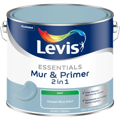 Afbeelding van Levis Essentials Mur &amp; Primer Greyish Blue 6417 2,5 L