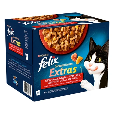 Afbeelding van 96x85g Van het Land Felix Sensations Extra Kattenvoer