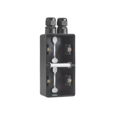Afbeelding van Niko New Hydro onderbak opbouw dubbel zwart IP55 verticaal met 2 wartels