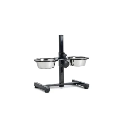 Afbeelding van Beeztees Hondenstand 2 Rvs Bakken 13cm Zwart