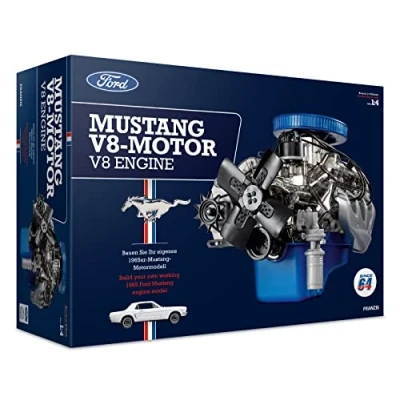 Afbeelding van 1:4 Franzis 67501 9 Ford Mustang V8 Motor Engine Kit Model Motorblok Plastic Modelbouwpakket