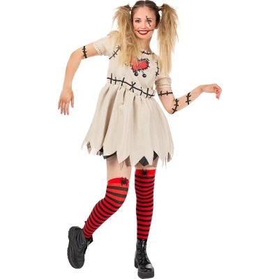 Afbeelding van FUNIDELIA Voodoo Pop Kostuum voor vrouwen Maat: L Wit