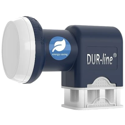 Afbeelding van DUR line Blue Eco Quad Energiebesparende LNB 4 deelnemers Premium kwaliteit Zeer goed getest keer digitaal, Full HD, 4K, 3D