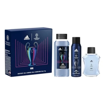 Image de Le coffret adidas UEFA Goal comprenant une Eau de Toilette, un Gel Douche et Déodorant Spray