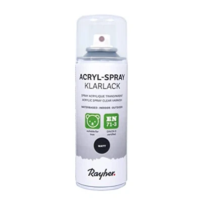 Afbeelding van Rayher 34146000 Acryllak, doos spuitlak voor maximale bescherming van je creaties, transparant, 200 ml (1 stuk)