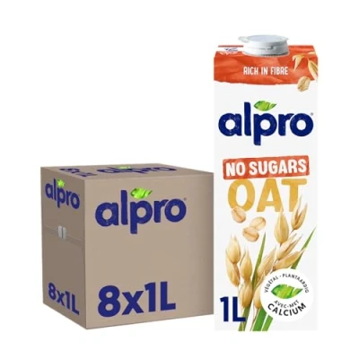 Afbeelding van Alpro Drink Plantaardige Havermelk Zonder Suiker Lactosevrij &amp; Glutenvrij 8 x 1L