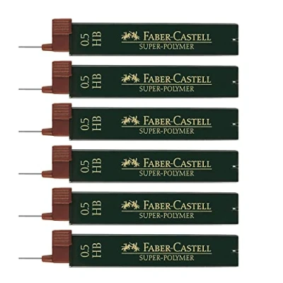 Afbeelding van Faber Castell 6 stuks fijne polymeervullingen met 12 vullingen 0,5 mm hardheid HB 205040