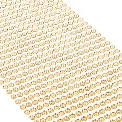 Afbeelding van Movoja Gouden strassteentjes, ronde glitterstenen, 880 stuks, 4 mm, zelfklevend voor versieren en knutselen, sierstenen om op te plakken, sierstenen, decoratieve stenen, knutselstenen, goud