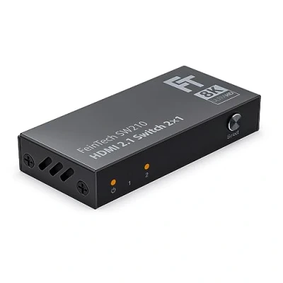 Afbeelding van FeinTech SW210 HDMI schakelaar 4K 120Hz 2 in 1 uit of Out Bi directioneel 8K 48Gbps 2.1 splitter ondersteunt HDR, VRR, ALLM en Dolby Vision, HDCP 2.2 &amp; 2.3
