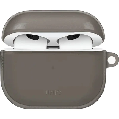 Afbeelding van Uniq Hoesje Geschikt voor AirPods 3 (2021) Glase Case zwart
