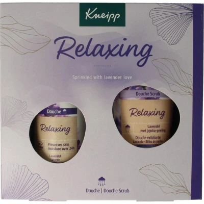 Afbeelding van Kneipp Relaxing Favourites Geschenkset Cadeau Giftset Lavendel Bloemige geur Vegan Inhoud: Douchegel 200 ml + Douche scrub