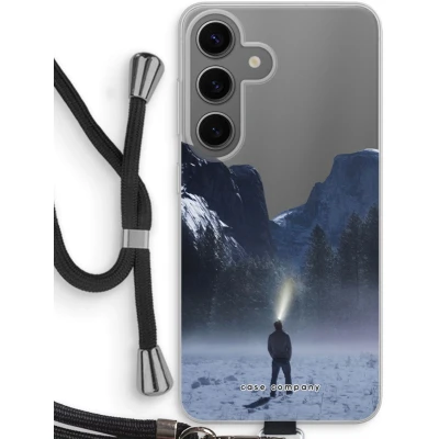 Afbeelding van Case Company® hoesje met Koord geschikt voor Samsung Galaxy S24 Wanderlust Telefoonhoesje Zwart Bescherming aan alle Kanten en Over de Schermrand
