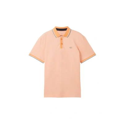 Afbeelding van TOM Tailor Poloshirt, Heren, Maat: Medium, White orange twotone