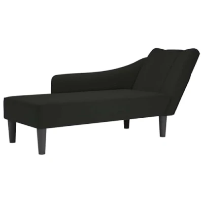 Afbeelding van vidaXL Chaise longue met rechterarmleuning fluweel zwart