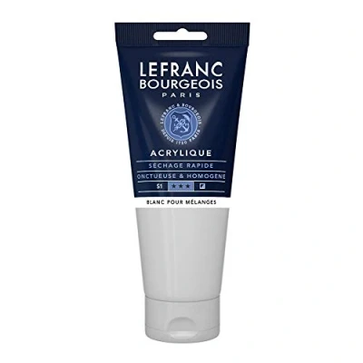 Afbeelding van Lefranc Bourgeois fijne acrylverf, Tube 200 ml, wit voor mengsels