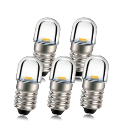 Afbeelding van Ruiandsion 5 Stuks 12V E10 Basis Socket LED Lamp 1W Warm Wit Vervanging Torch Koplamp Mini Hoofdlamp Zaklamp Lampen